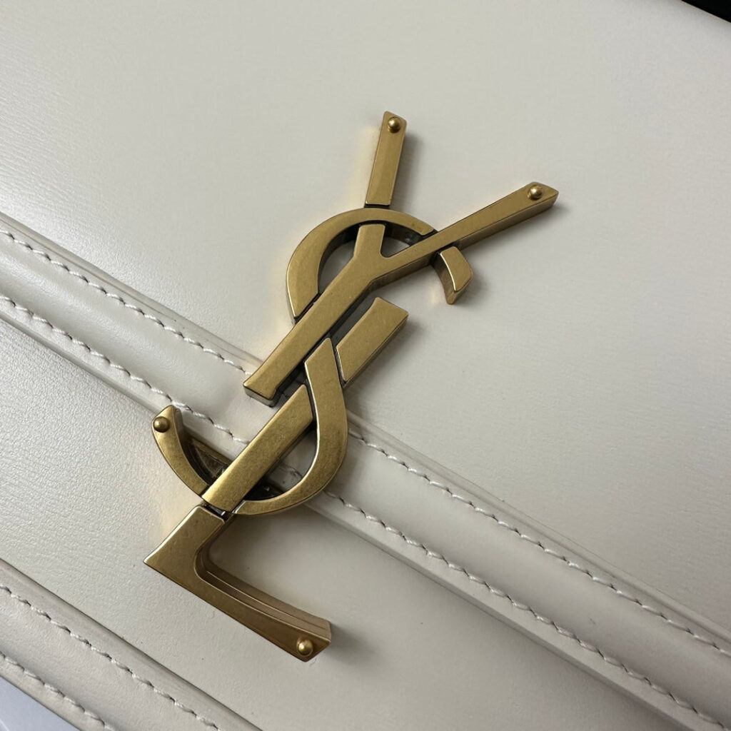 YSL Solferino Small Satchel Bag White Gold Calfskin 339446 - Product Image 2