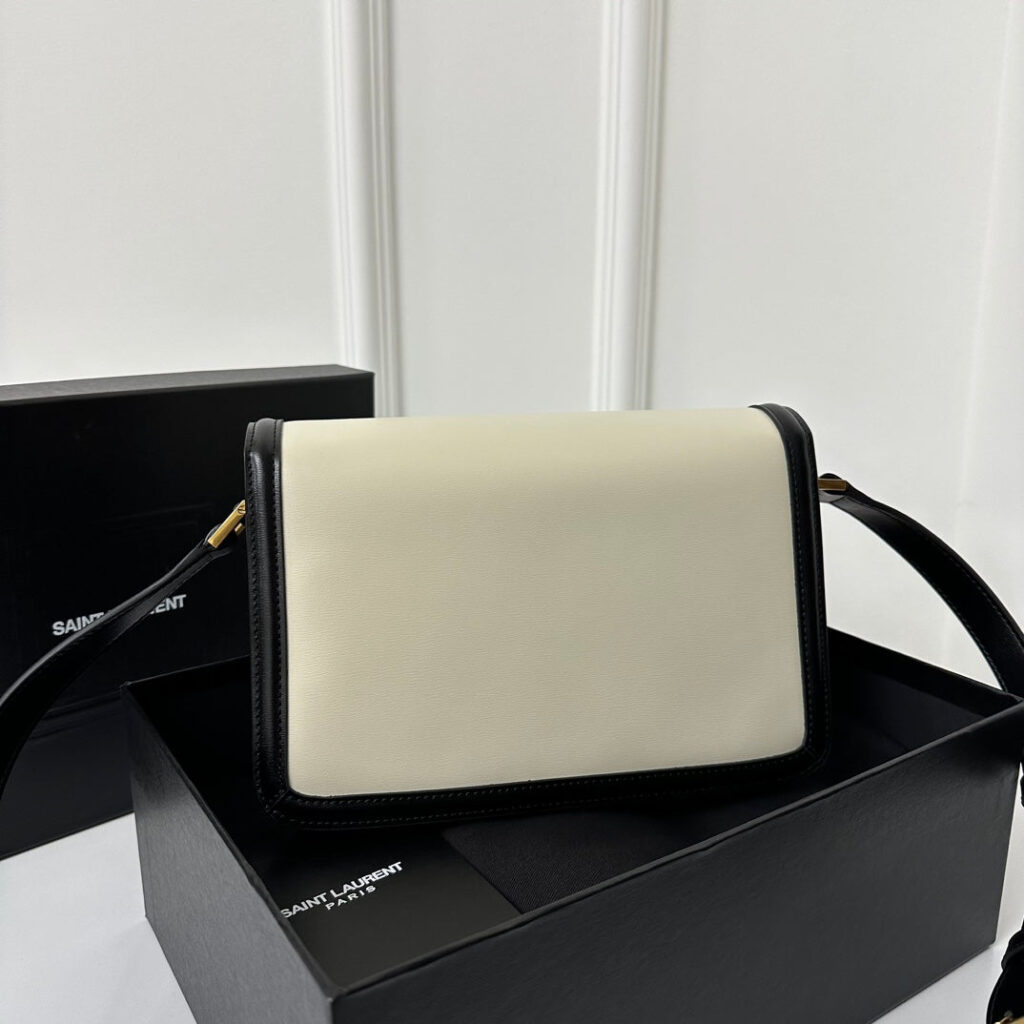 YSL Solferino Small Satchel Bag Black White Gold Calfskin 339413 - Product Image 2