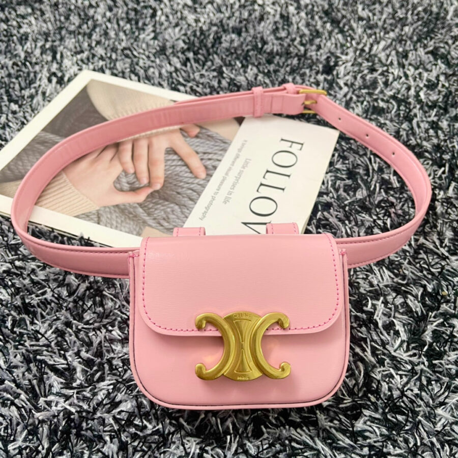 MINI TRIPHOME 11 WAIST BAG PINK PASTEL CALFSKIN | Studio Nafay