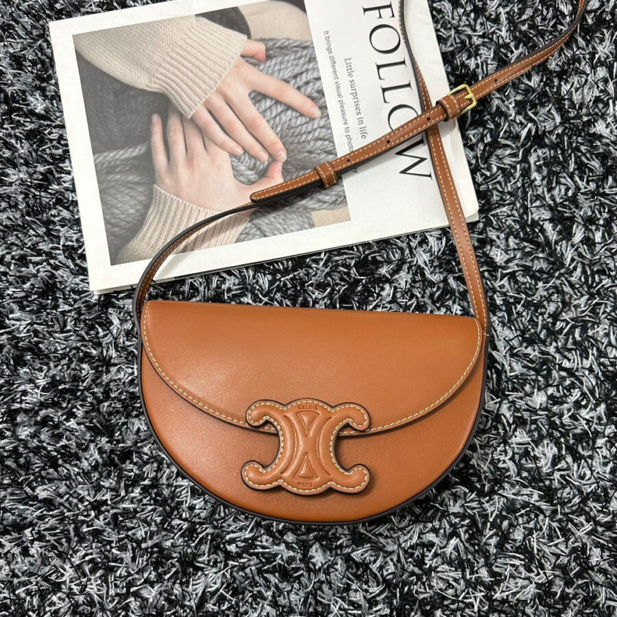 BESACE TRIPHOME 23 CINNAMON BROWN CALFSKIN | Studio Nafay
