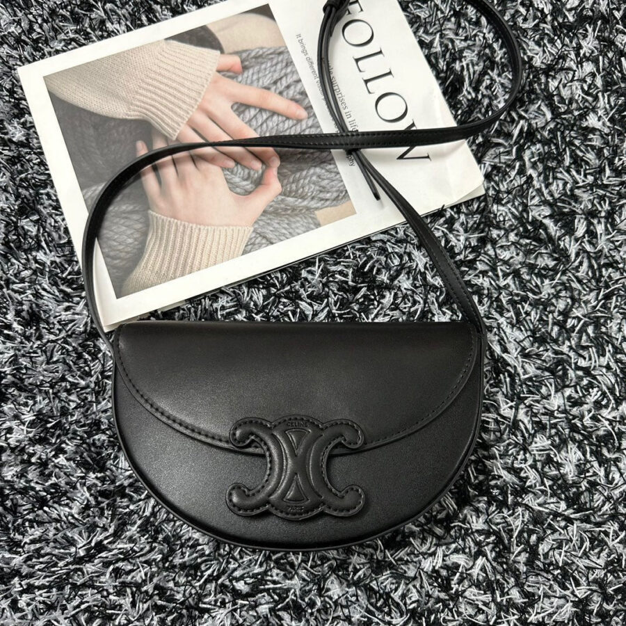 BESACE TRIPHOME 23 BLACK CALFSKIN | Studio Nafay