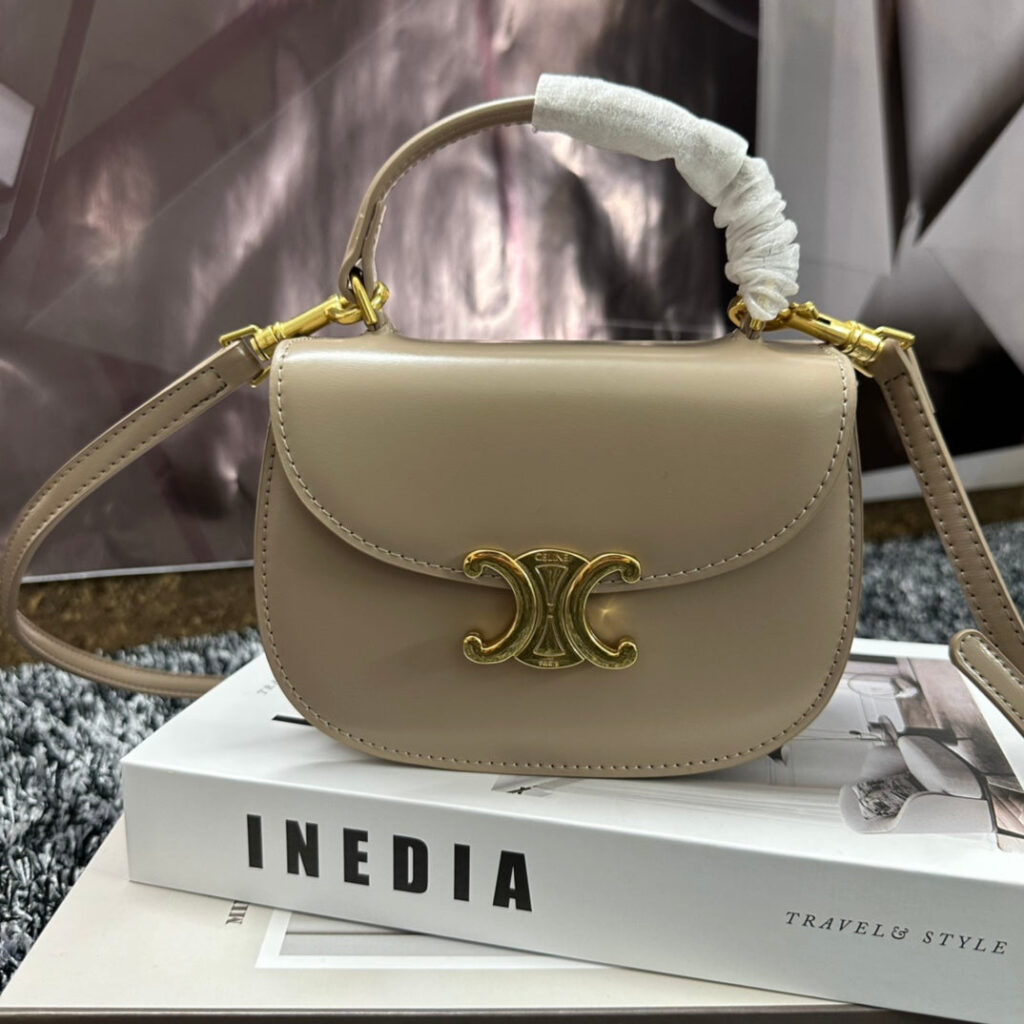 BESACE TRIPHOME 17 CALFSKIN BEIGE CREAM - Product Image 2