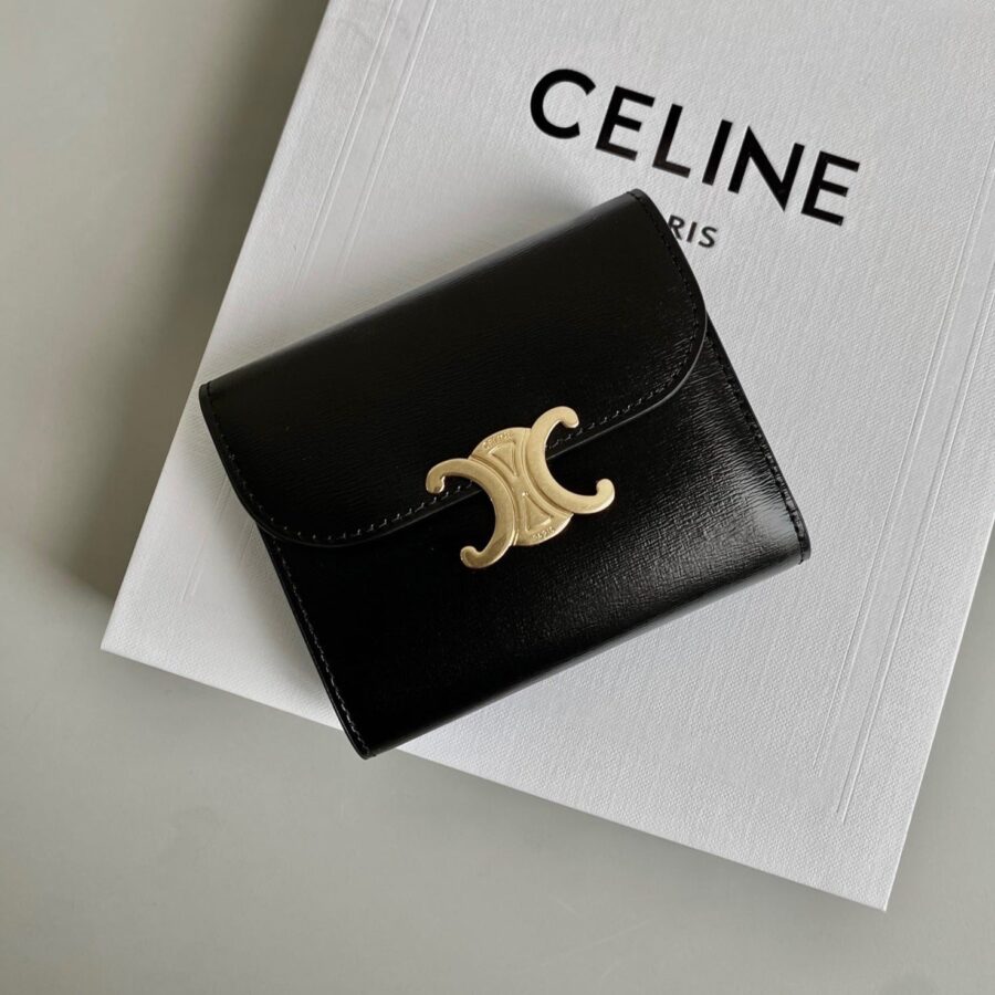 TRIPHOME 10 TRIFOLD WALLET CALFSKIN BLACK | Studio Nafay