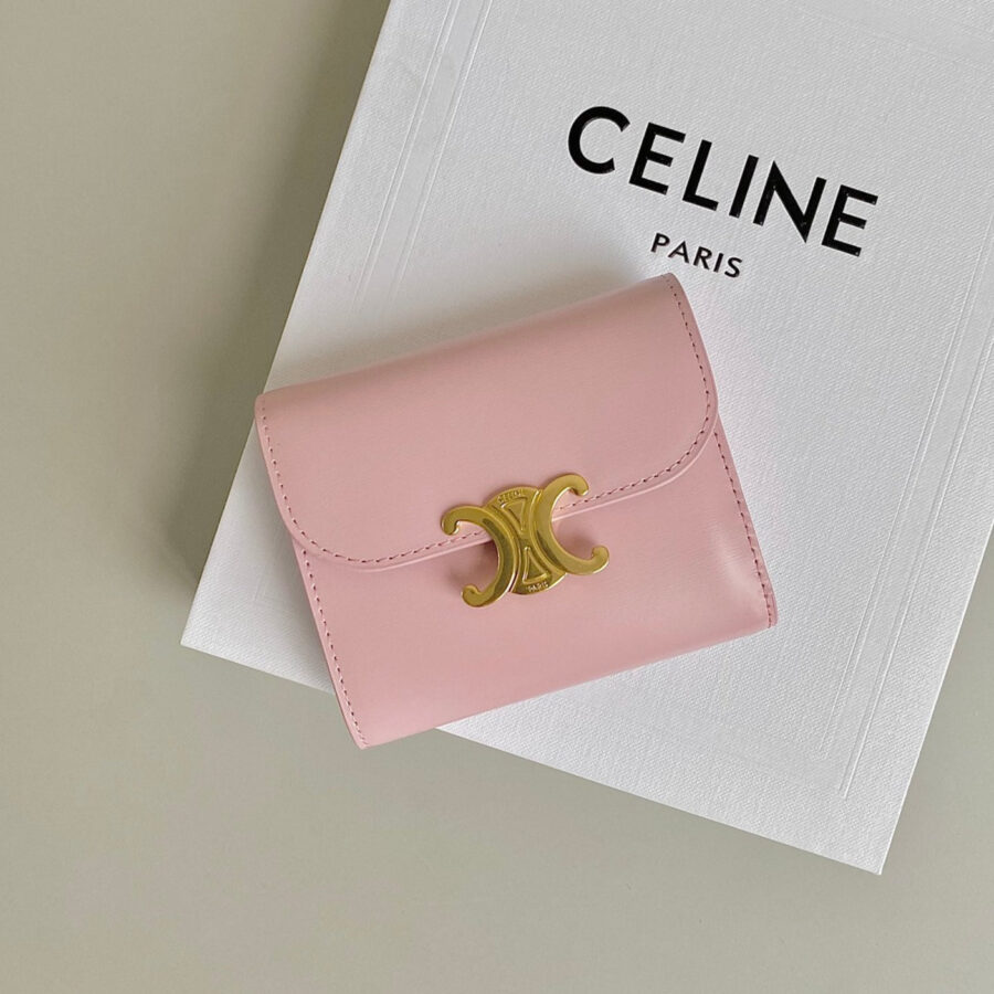 TRIPHOME 10 TRIFOLD WALLET CALFSKIN PINK PASTEL | Studio Nafay