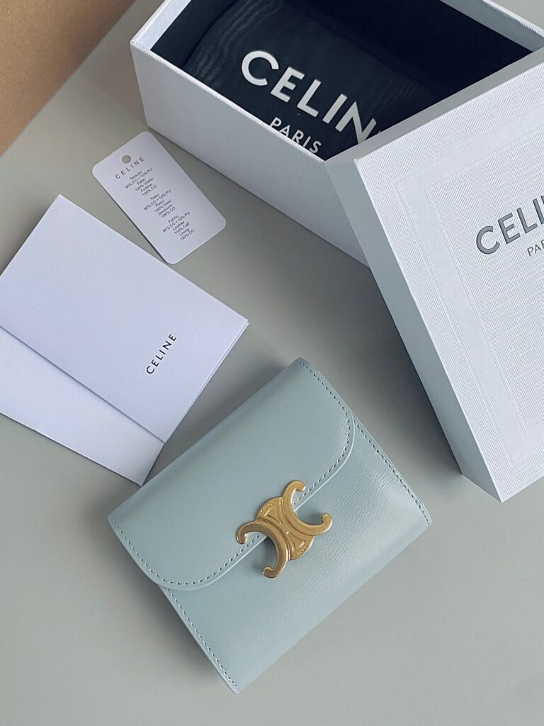 TRIPHOME 10 TRIFOLD WALLET CALFSKIN BLUE PASTEL - Product Image 2