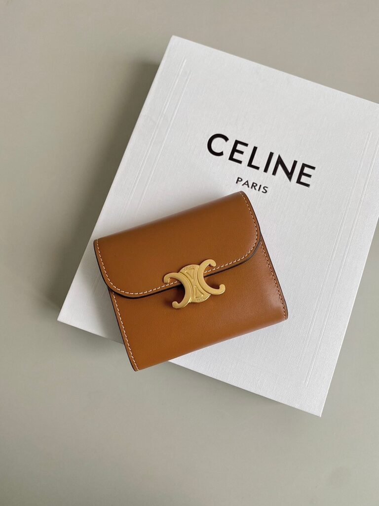 TRIPHOME 10 TRIFOLD WALLET CALFSKIN CINNAMON BROWN - Product Image 2