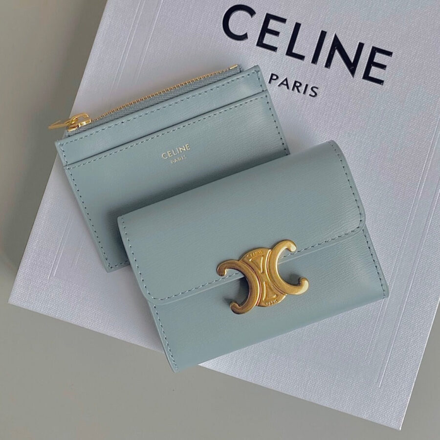 TRIPHOME 9 WALLET TWO-IN-ONE GLACIER BLUE CALFSKIN | Studio Nafay
