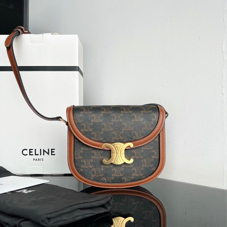 TRIOMPHE SHINY CALFSKIN HANDBAG 18 BLACK PARTERN | Studio Nafay