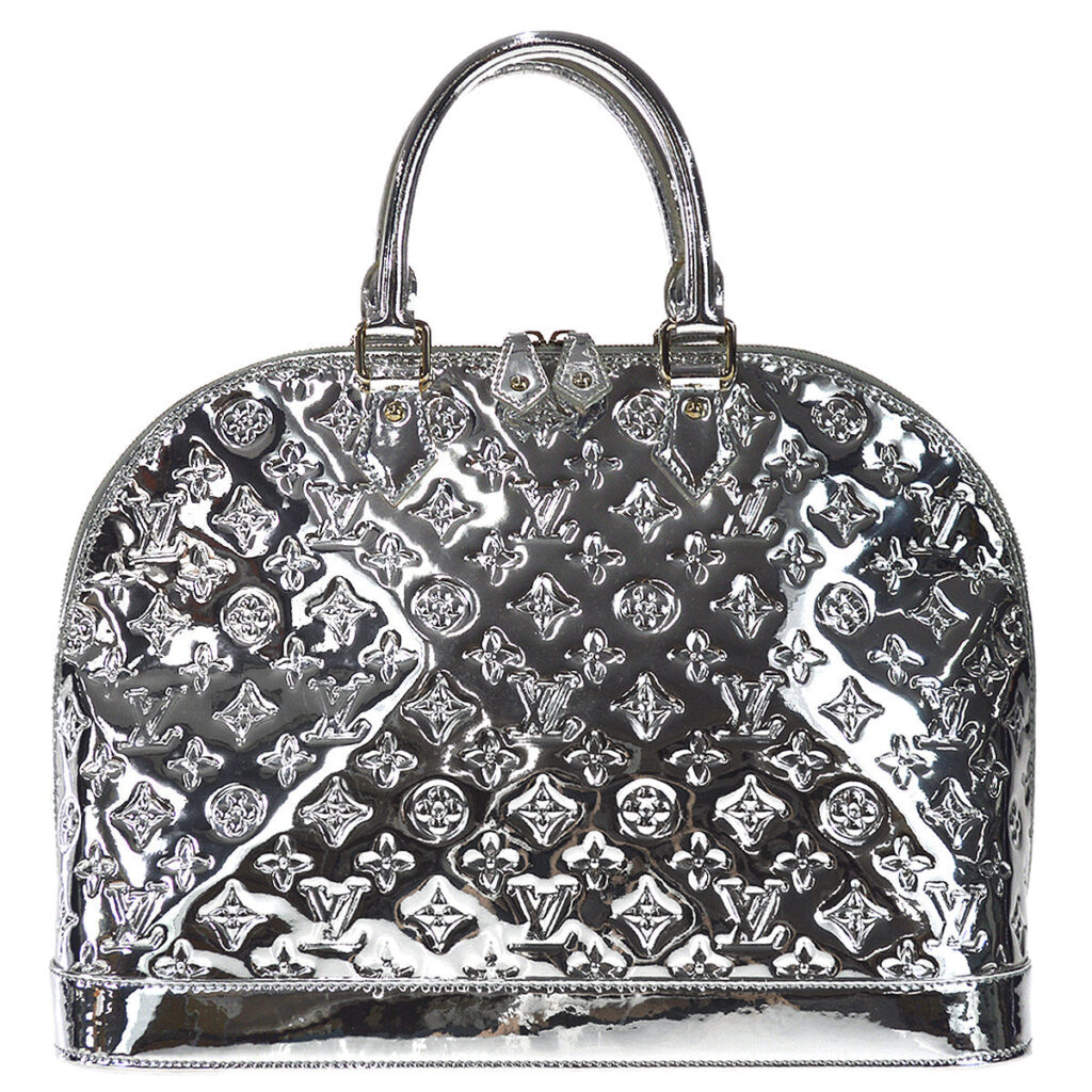 Louis Vuitton Alma MM Handbag Monogram Miroir Silver