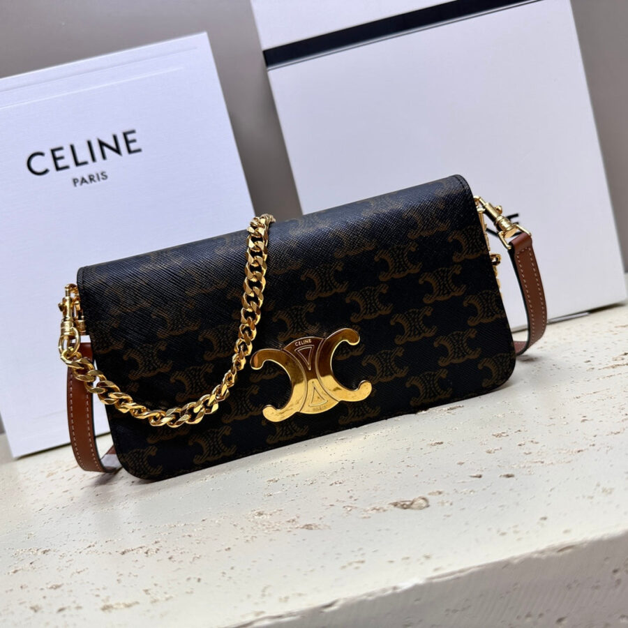 celin multipochette 20 triomphe canvas tan calfskin | Studio Nafay