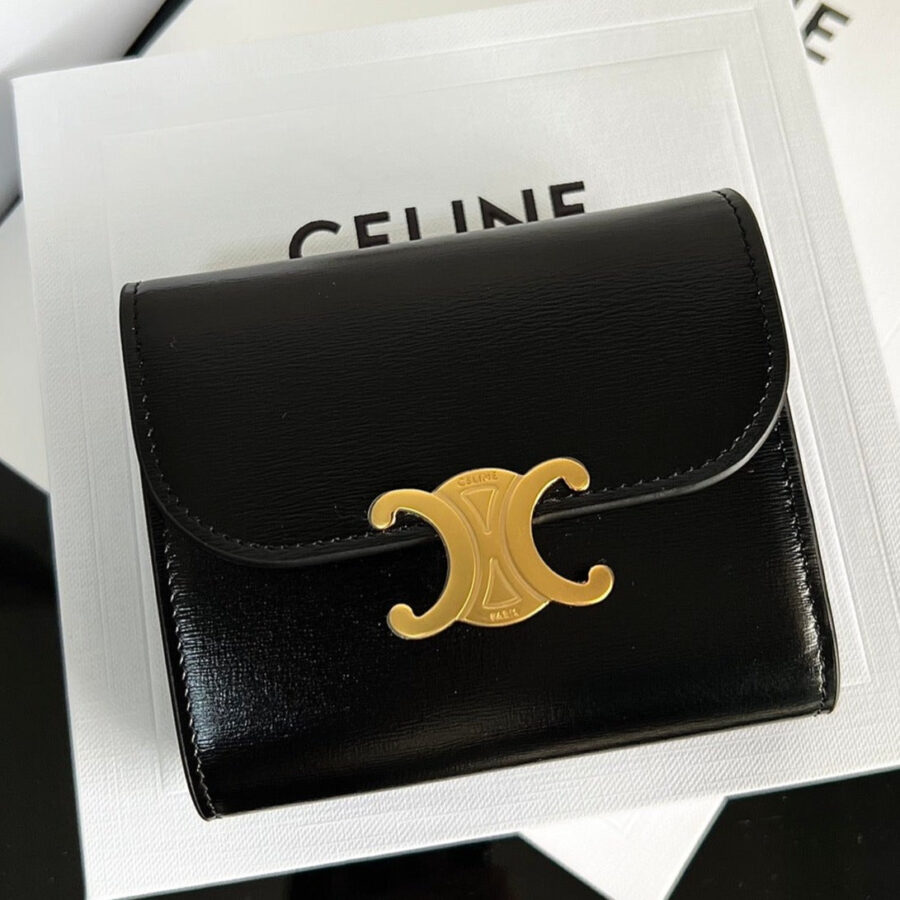 TRIOMPHE 10 CALFSKIN WALLET BLACK | Studio Nafay