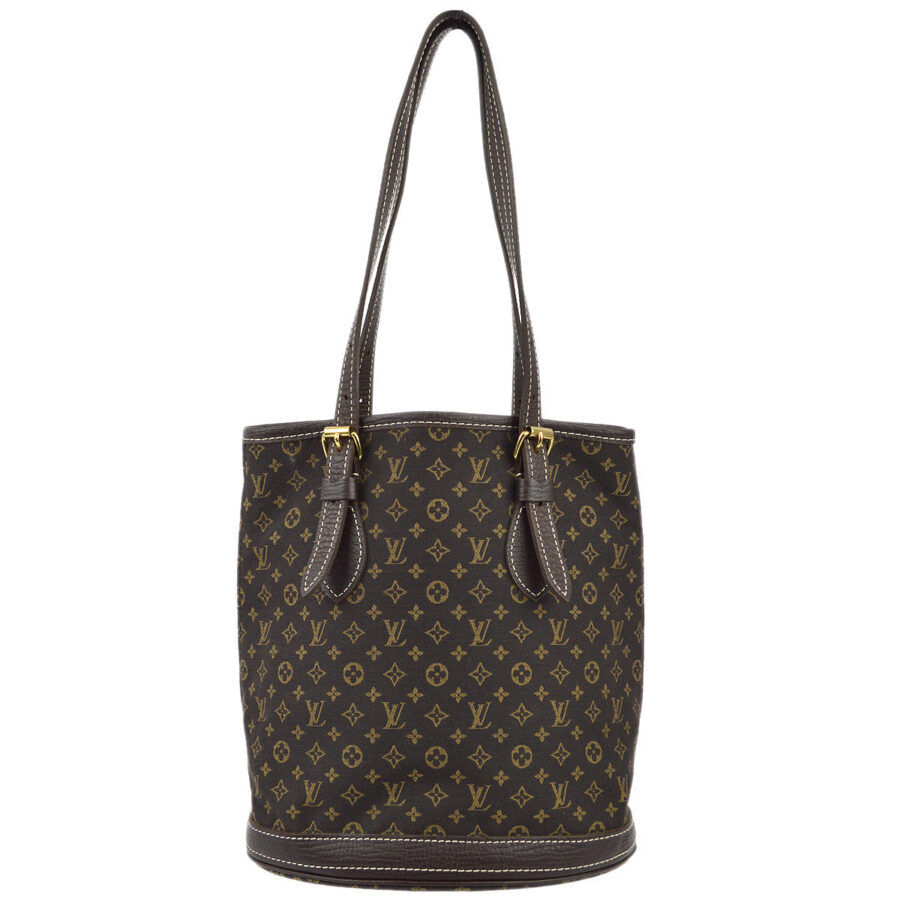Louis Vuitton Brown Monogram Mini Lin Bucket PM Tote Bag