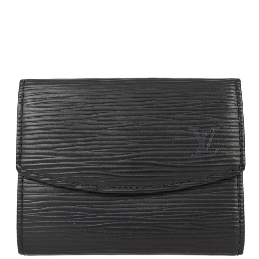 Louis Vuitton Black Epi Porte Monnaie Simple Coin Purse Wallet