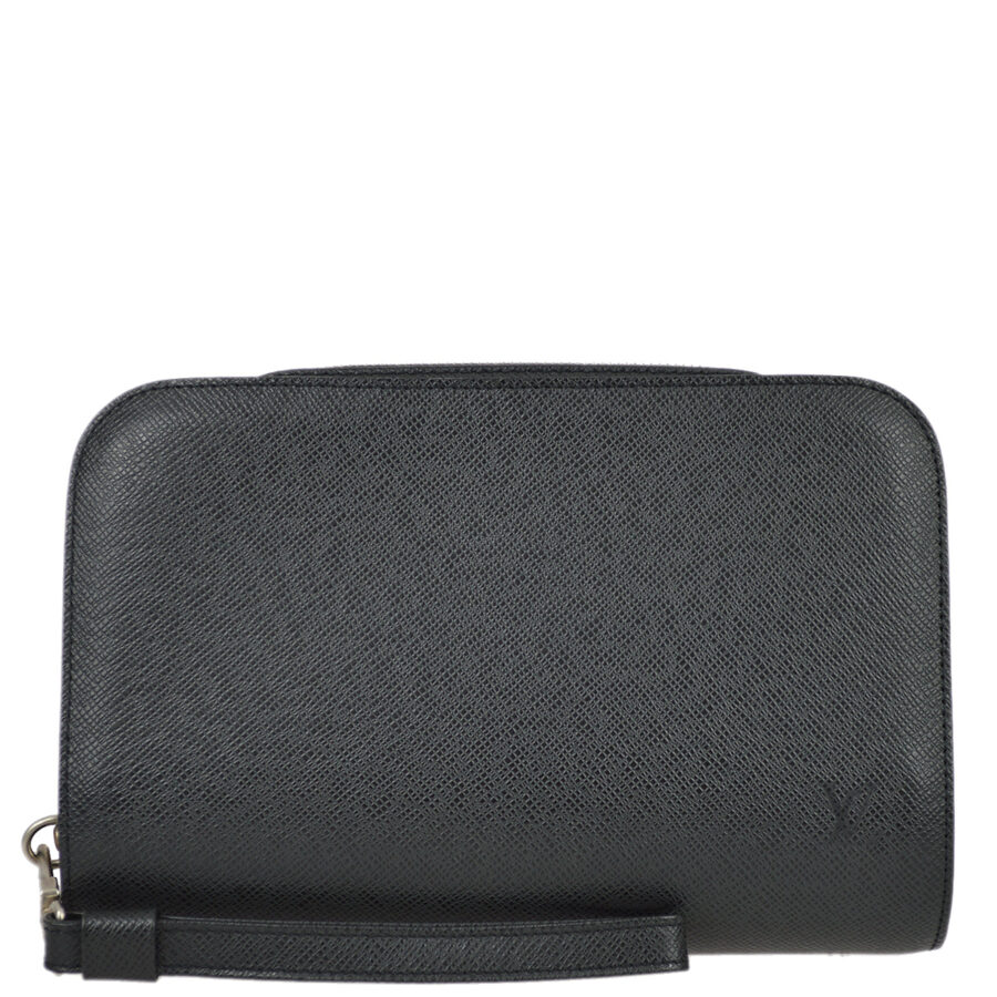 Louis Vuitton Black Taiga Baikal Clutch Handbag