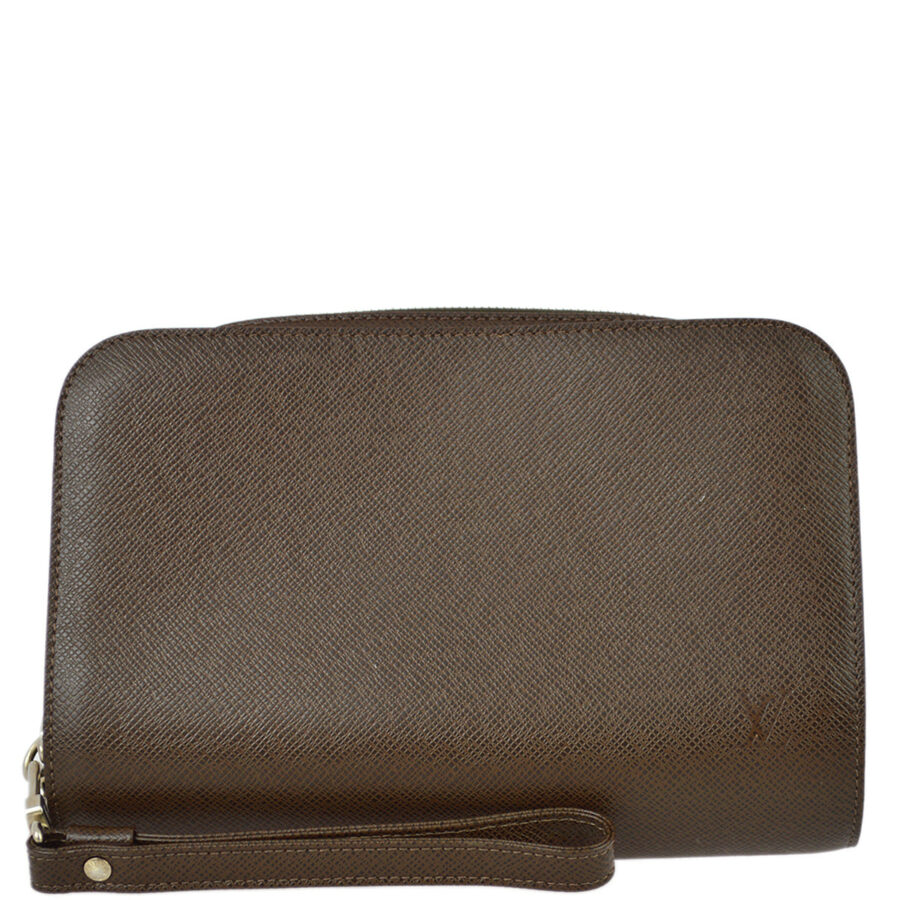 Louis Vuitton Brown Taiga Baikal Clutch Handbag