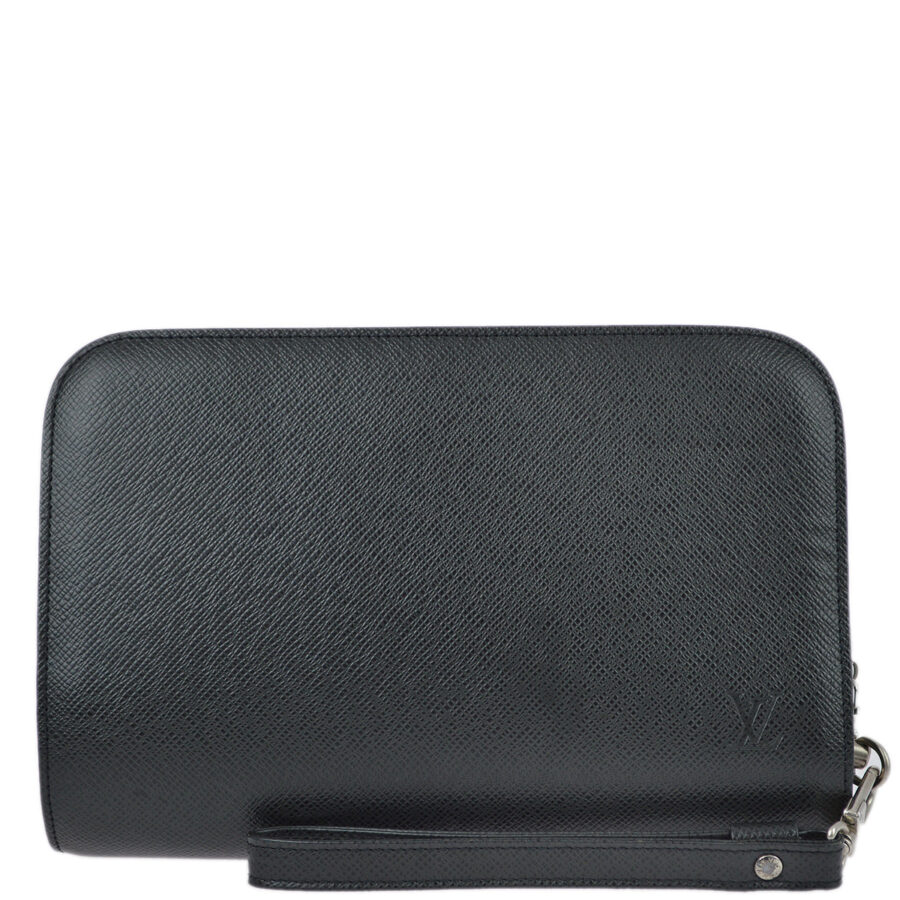 Louis Vuitton Black Taiga Baikal Clutch Handbag