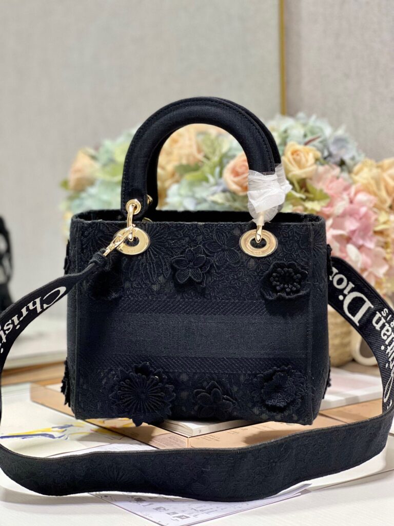 CD Flower Black 24 Lady Dior Bag Canvas 336721 | Studio Nafay