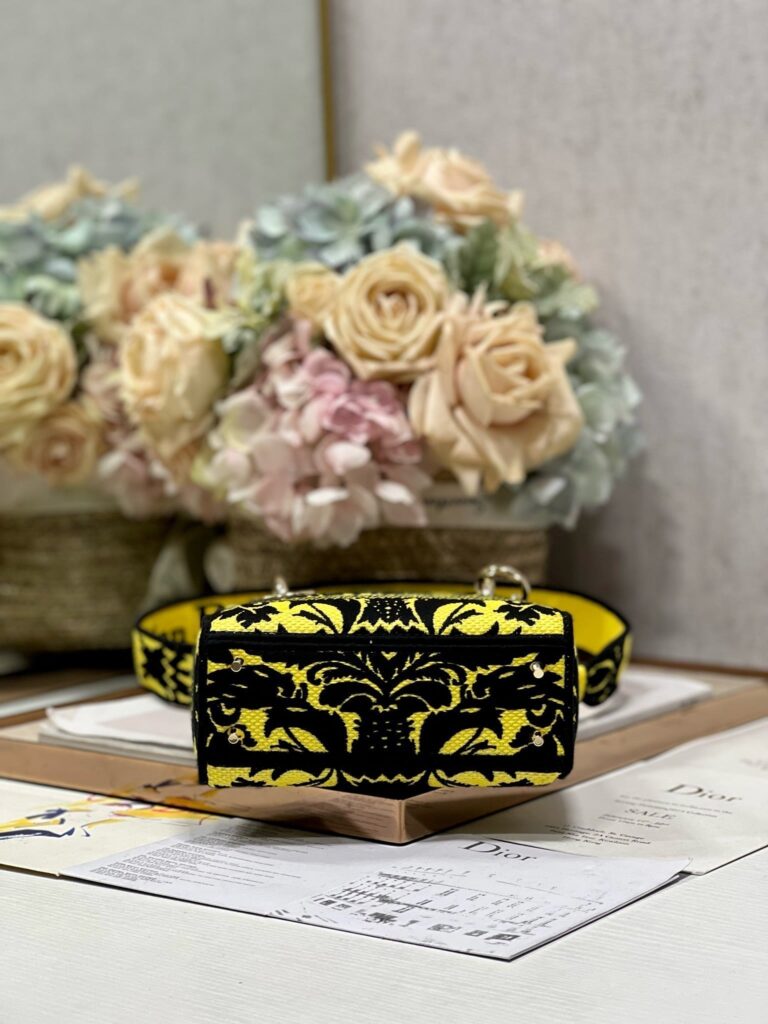 CD Flame Yellow 17 Lady Dior Bag Canvas 336745 - Product Image 2