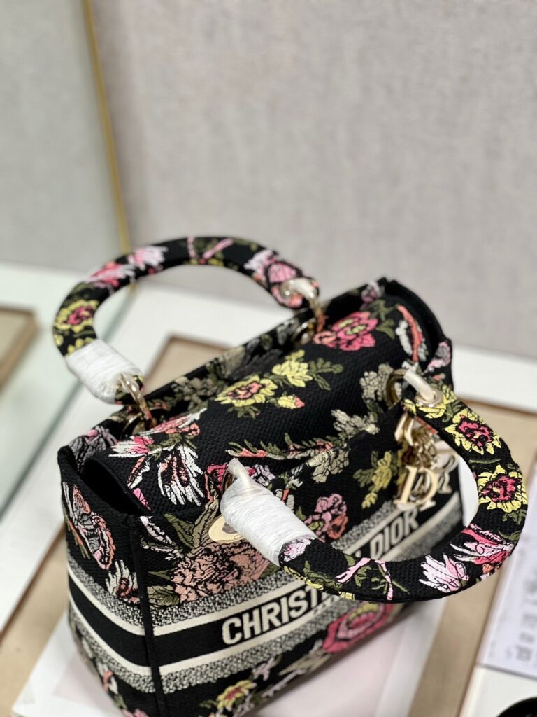 CD Glenflower Black 24 Lady Dior Bag Canvas 336727 | Studio Nafay