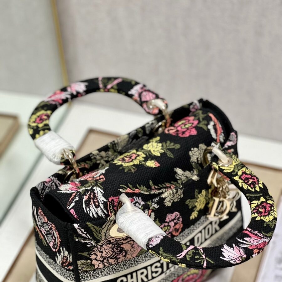 CD Glenflower Black 24 Lady Dior Bag Canvas 336727 | Studio Nafay