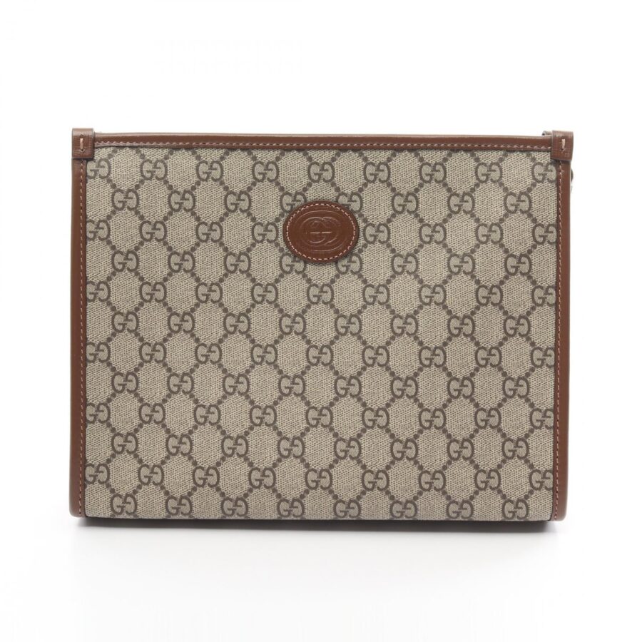 Gucci GG Supreme Clutch Bag Beige/Brown | Studio Nafay