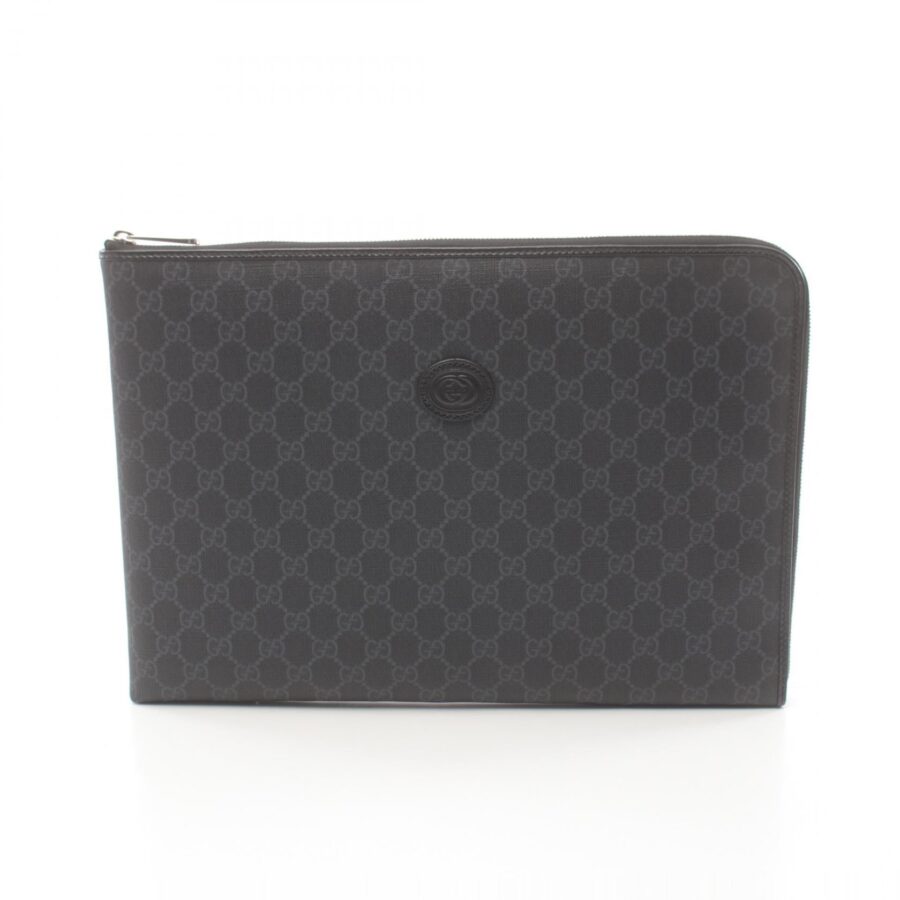 Gucci GG Supreme Document Clutch Bag Black | Studio Nafay