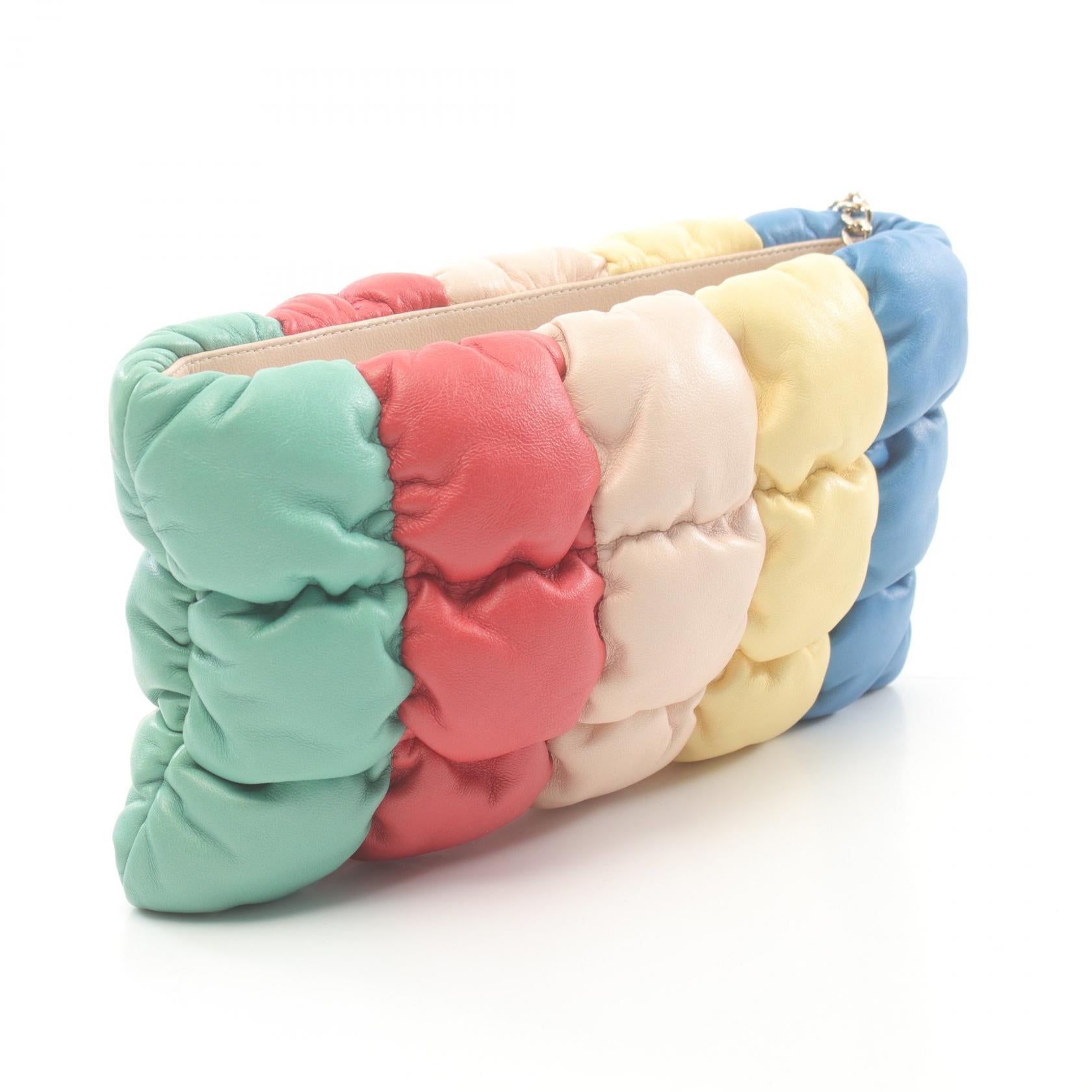 Chanel Lambskin Padded Clutch Bag