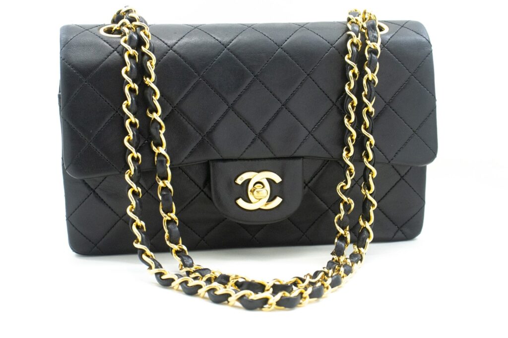 CHANEL Classic Double Flap 9" Chain Shoulder Bag Black Lambskin - Product Image 2