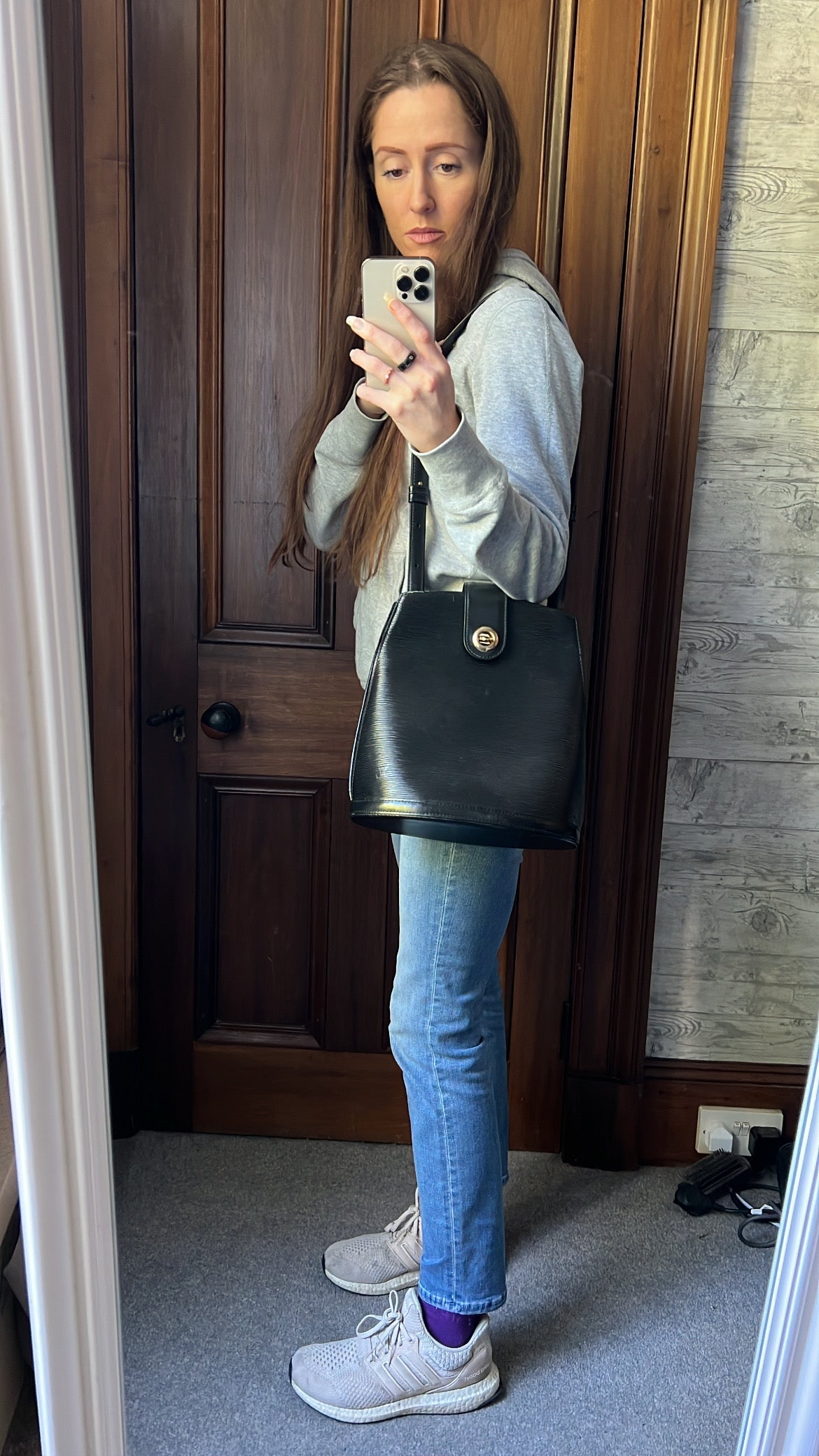 Louis Vuitton Black Epi Leather Cluny
