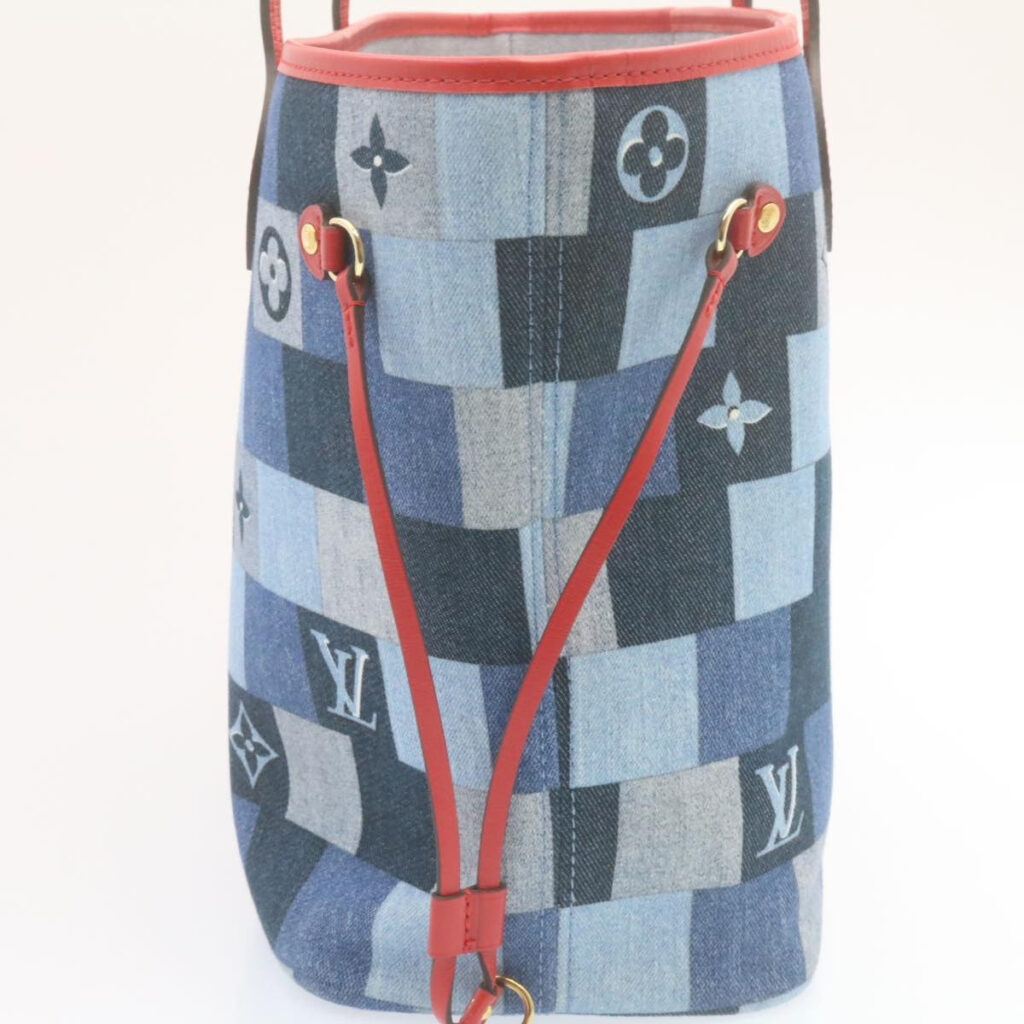 LOUIS VUITTON Monogram Denim Neverfull MM Tote Bag Blue LV 22325A - Product Image 2