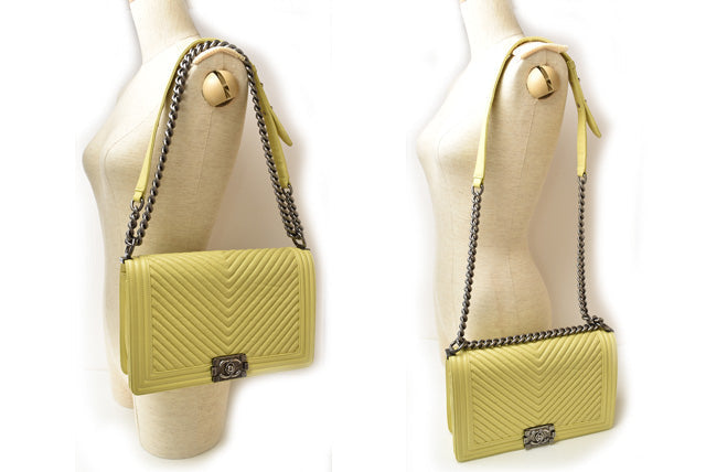 Chanel Boy Lambskin 2way Chain Shoulder/Clutch Bag