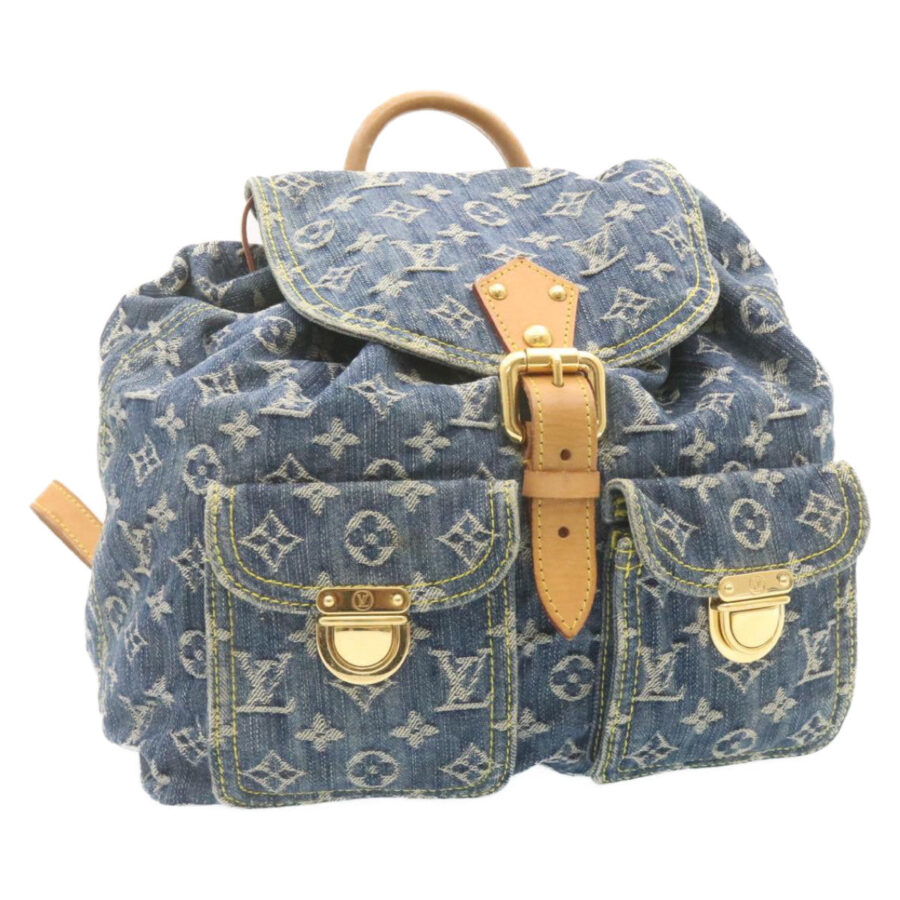 LOUIS VUITTON Monogram Denim Sac A Dos GM Backpack Blue LV 23330A | Studio Nafay
