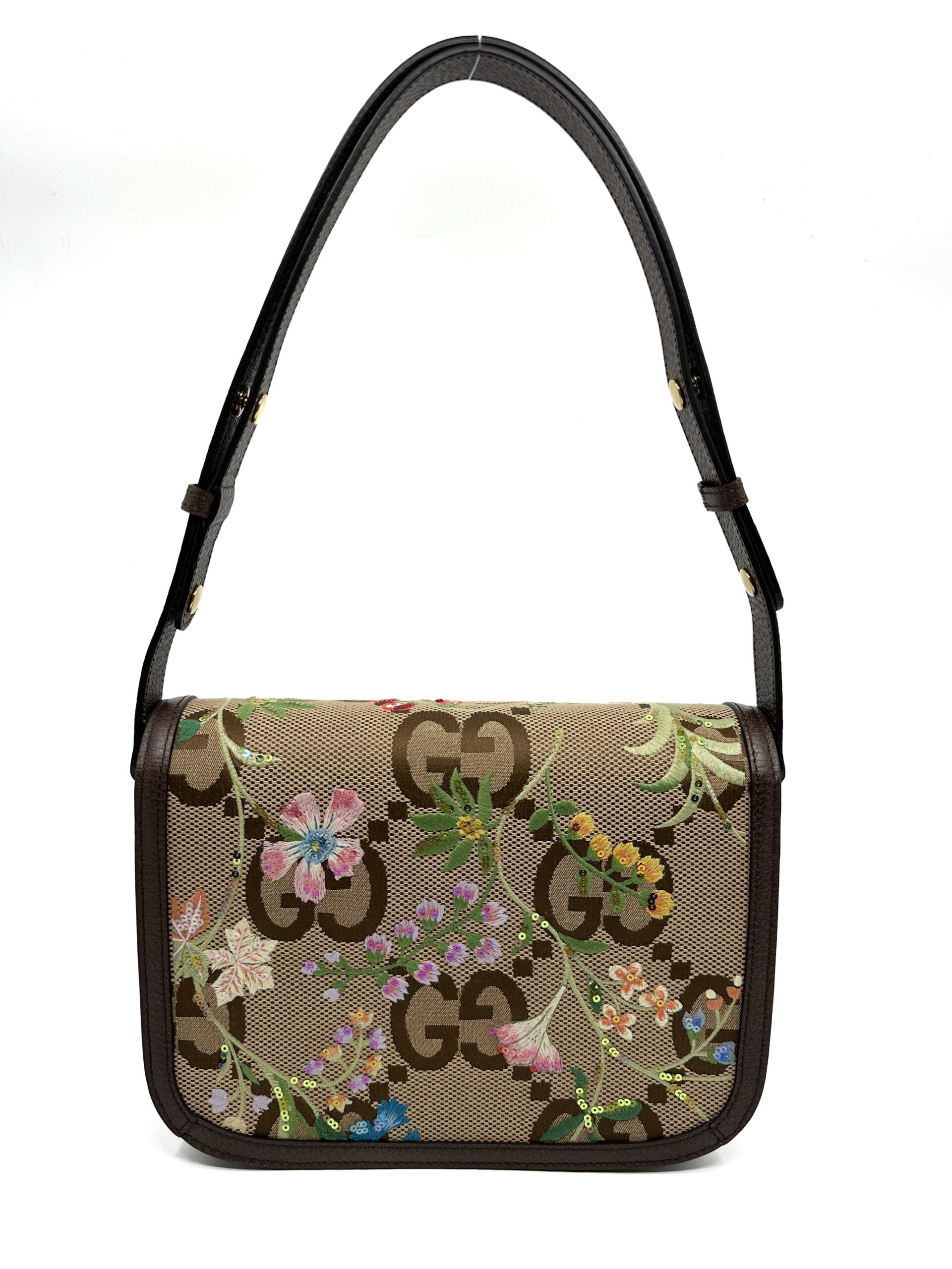 Horsebit Shoulder Bag Jumbo GG Flower Jacquard Small