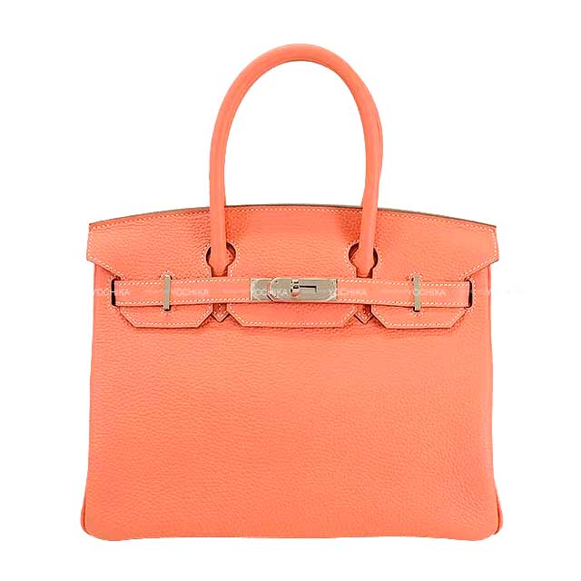 HERMES Handbag Birkin30 Crevette Taurillon Clemence Silver HW Stamp □Q | Studio Nafay