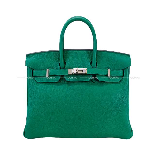 HERMES Handbag Birkin25 Vert Vertigo Veau Togo Silver HW Stamp | Studio Nafay