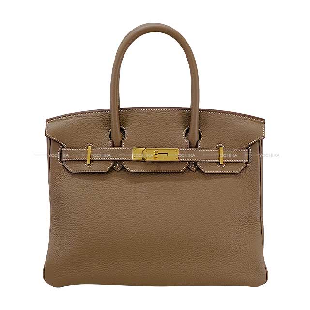 HERMES Handbag Birkin30 Etoupe Veau Togo Gold HW Stamp | Studio Nafay