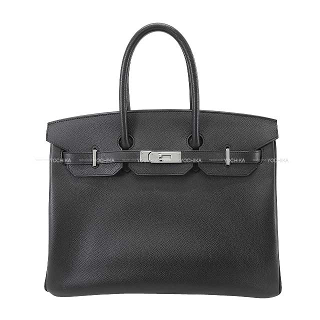 HERMES Handbag Birkin35 Noir (Black) Veau Epsom Silver HW Stamp □P | Studio Nafay
