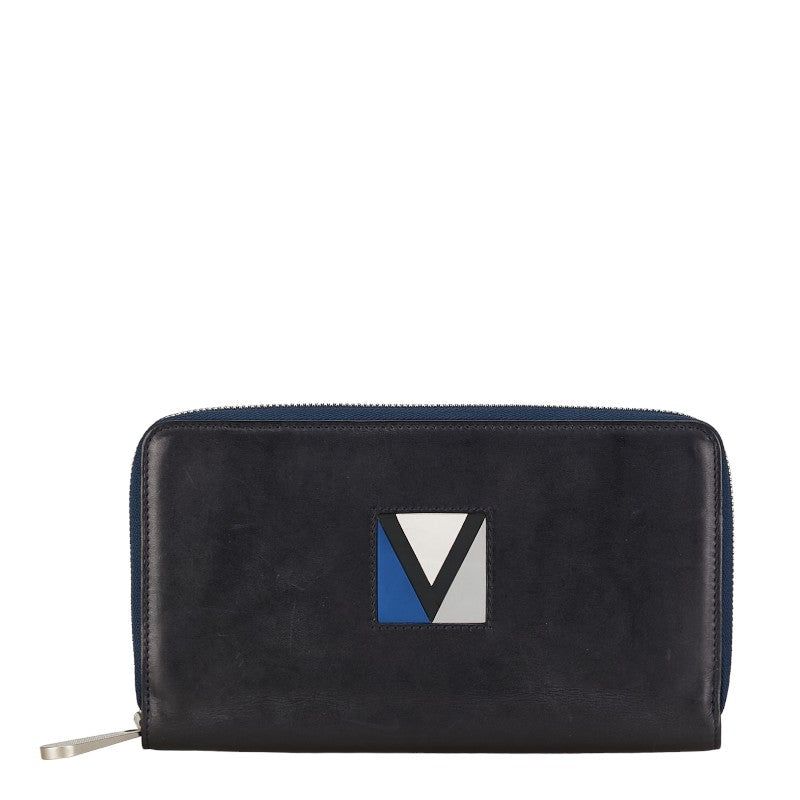 Louis Vuitton LV Cup Zippie Organizer Round Fashner Long Wallet Black Navy Leather Mens LOUIS VUITTON | Studio Nafay