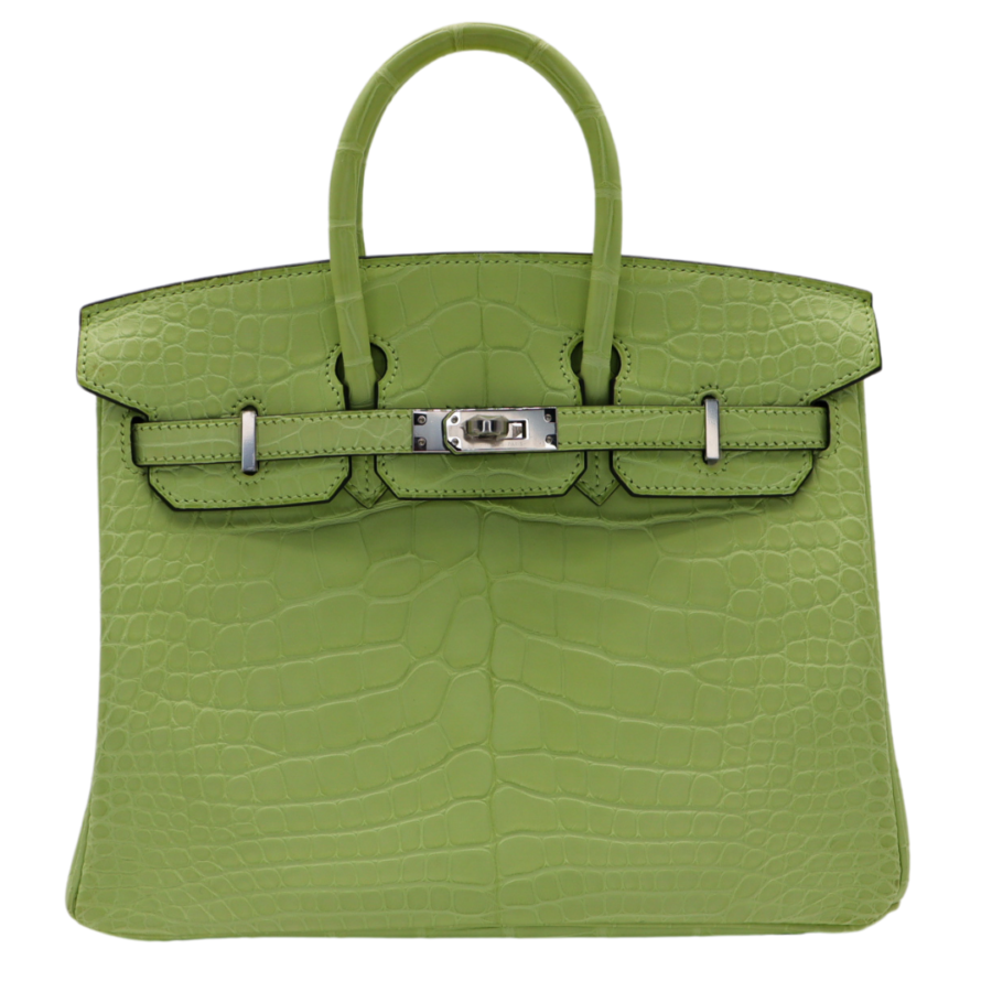Hermes25cm Birkin Jaune Bourgeon Matte Alligator Palladium Hardware | Studio Nafay