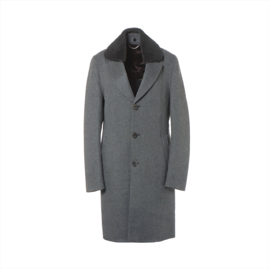 Louis Vuitton 15AW Wool x Casemira Coat 46 Grey RM152M Removable