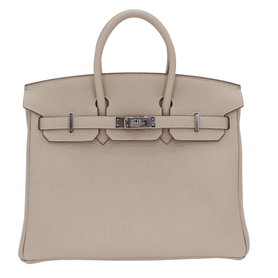 Hermes25cm Birkin Craie Togo Leather Palladium Hardware | Studio Nafay