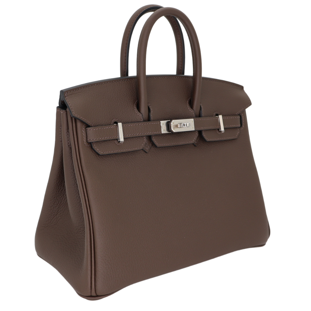 Hermes25cm Birkin Ecorce Togo Leather Palladium Hardware