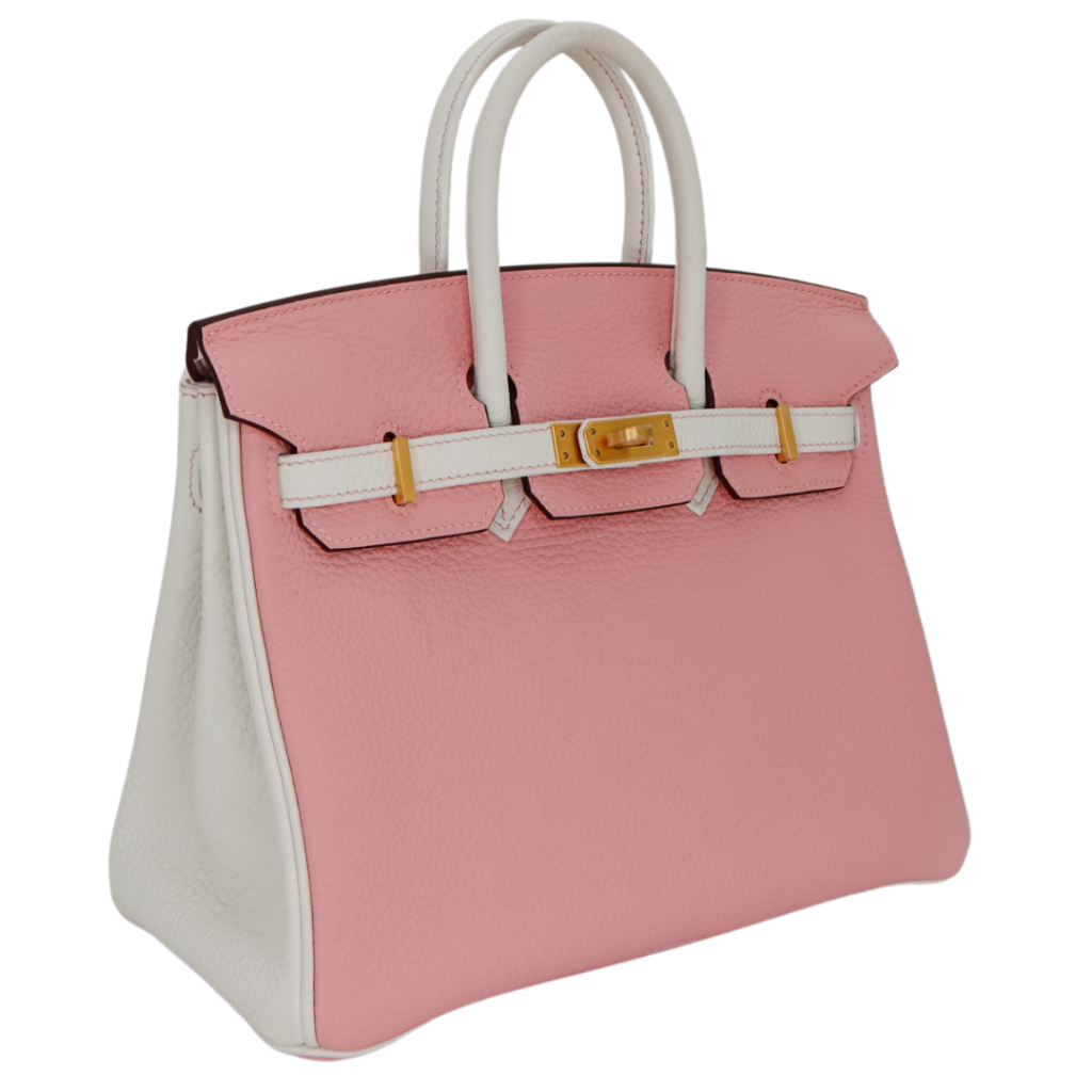 Hermes25cm Birkin Sakura/ White Clemence Leather Brushed Gold Hardware - Product Image 2