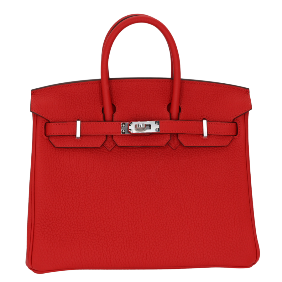Hermes25cm Birkin Rouge Radieux Togo Leather Palladium Hardware | Studio Nafay