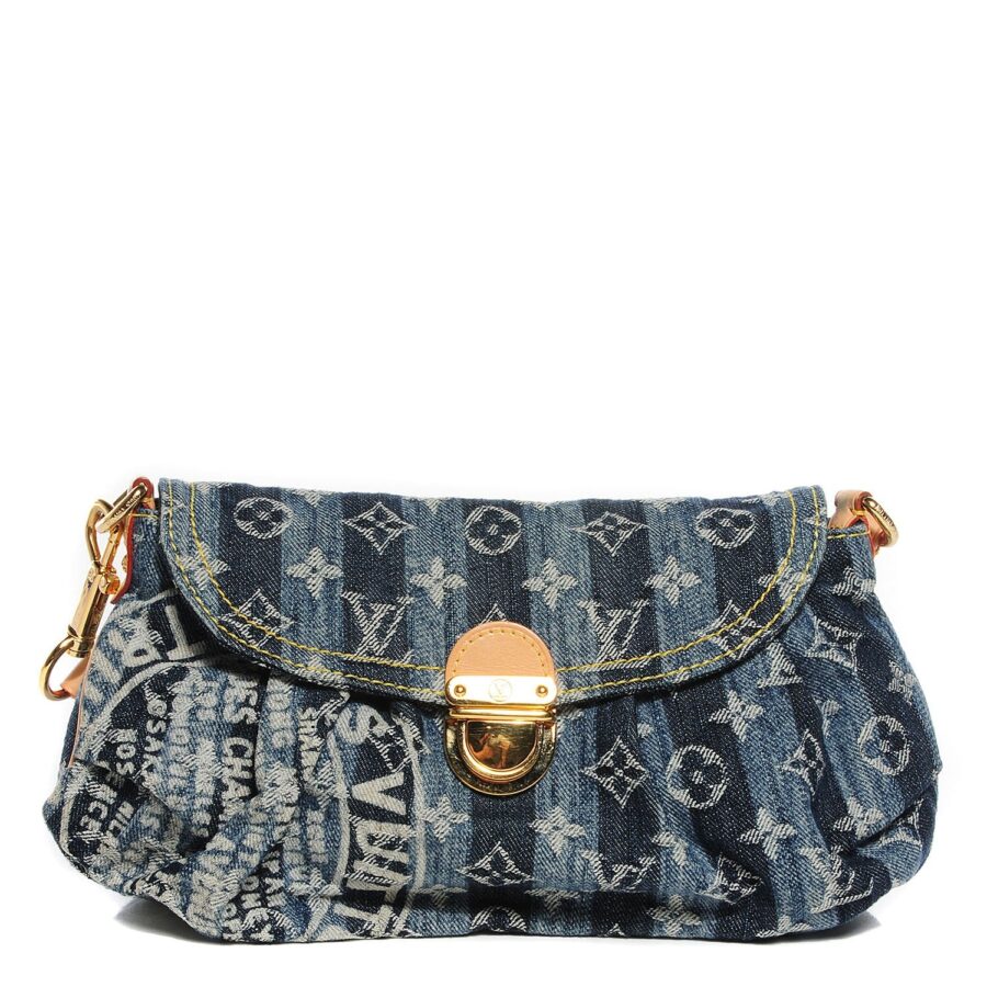 Louis Vuitton Blue Monogram Denim Mini Pleaty Raye Handbag