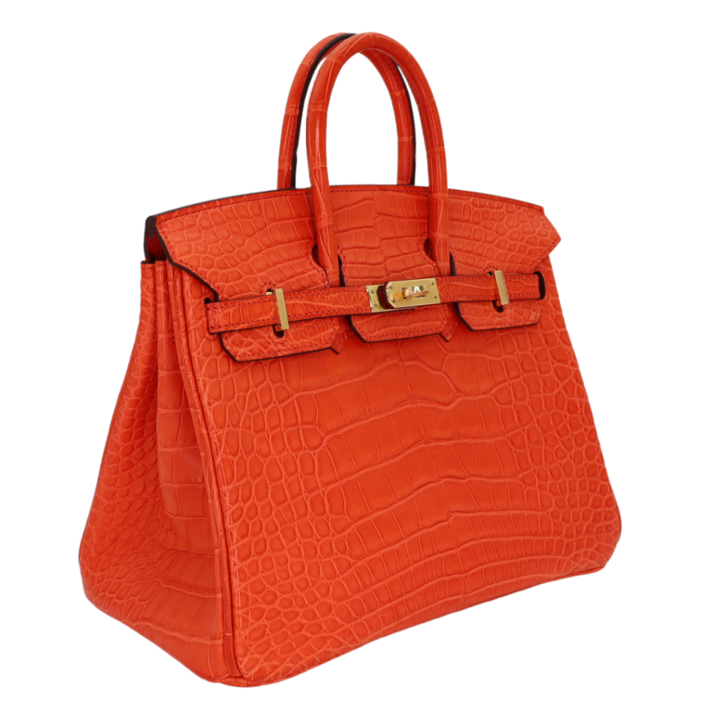 Hermes25cm Birkin Orange Poppy Matte Alligator Gold Hardware - Product Image 2