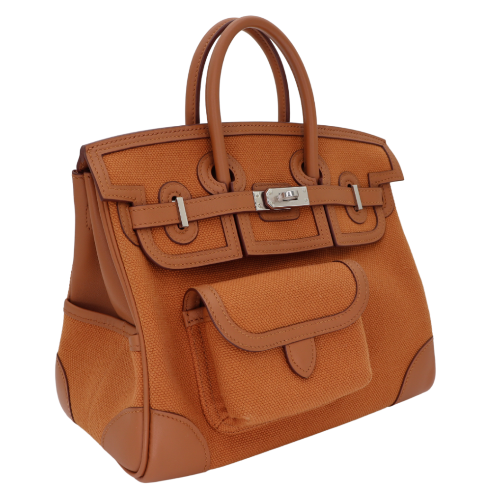 Hermes25cm Birkin Cargo Gold Toile/ Swift Leather Palladium Hardware - Product Image 2