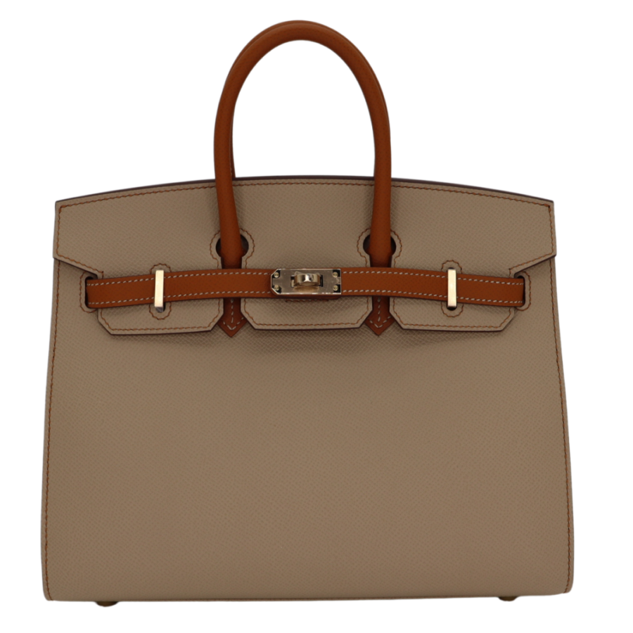 Hermes25cm Birkin Sellier HSS Trench/ Gold Epsom Leather Permabrass Hardware | Studio Nafay