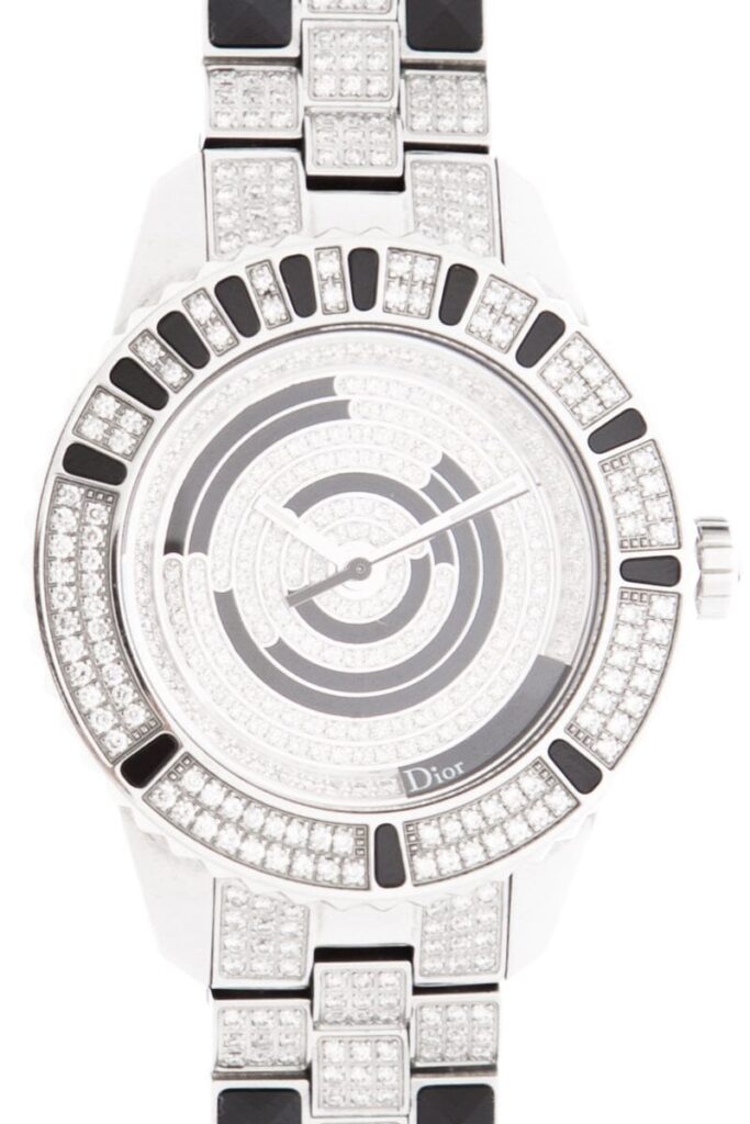 Dior Black & Silver Sapphire & Diamond Ladies Watch Set - Product Image 2