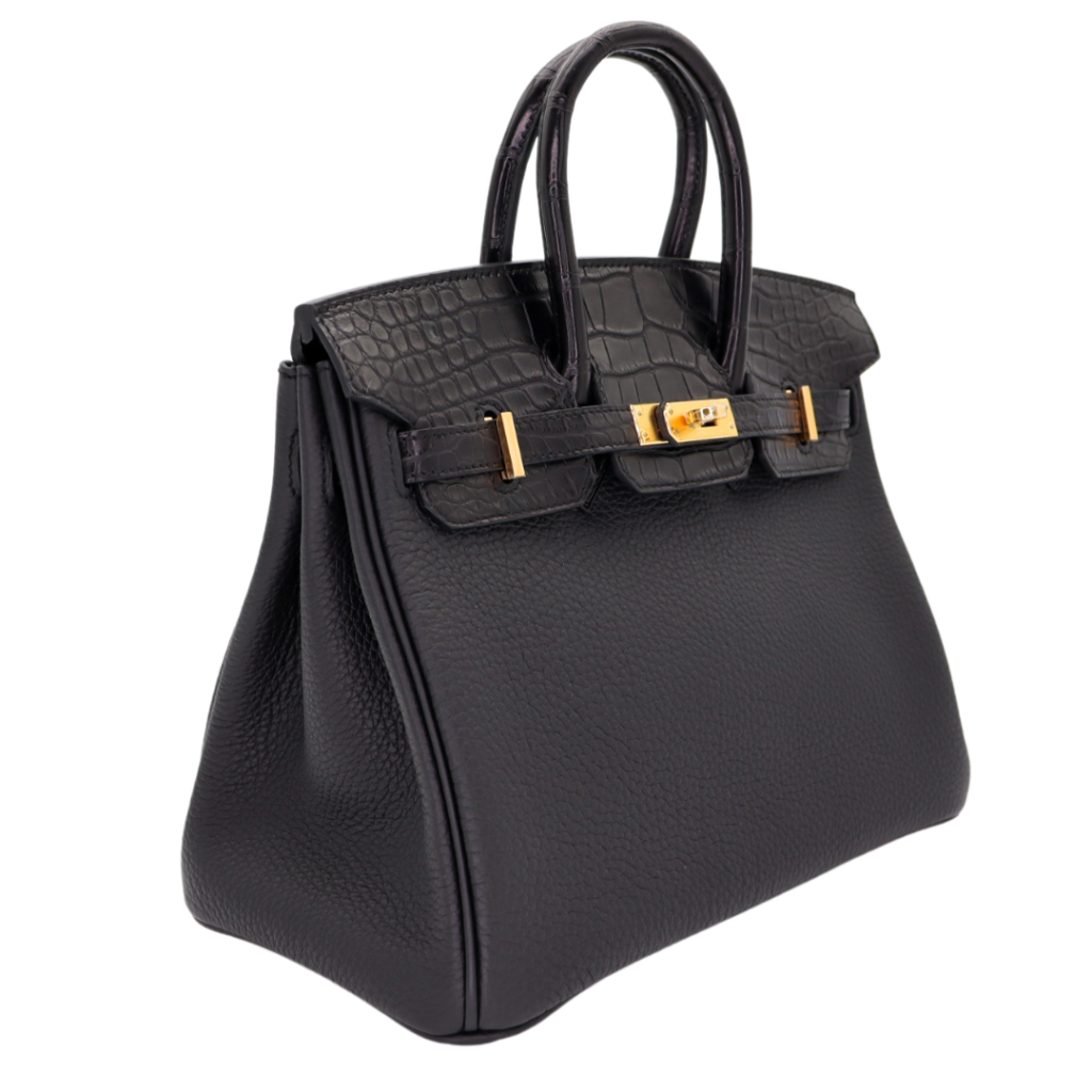 Hermes25cm Birkin Touch Black Matte Alligator/ Togo Leather Gold Hardware - Product Image 2